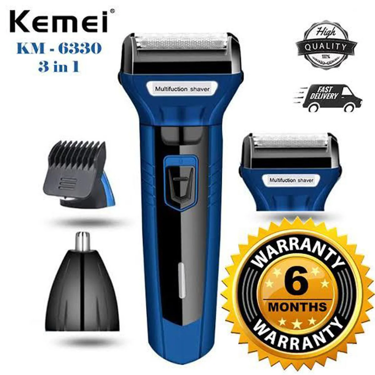 Kemei 3 in 1 Hair & Beard Trimmer KM-6330